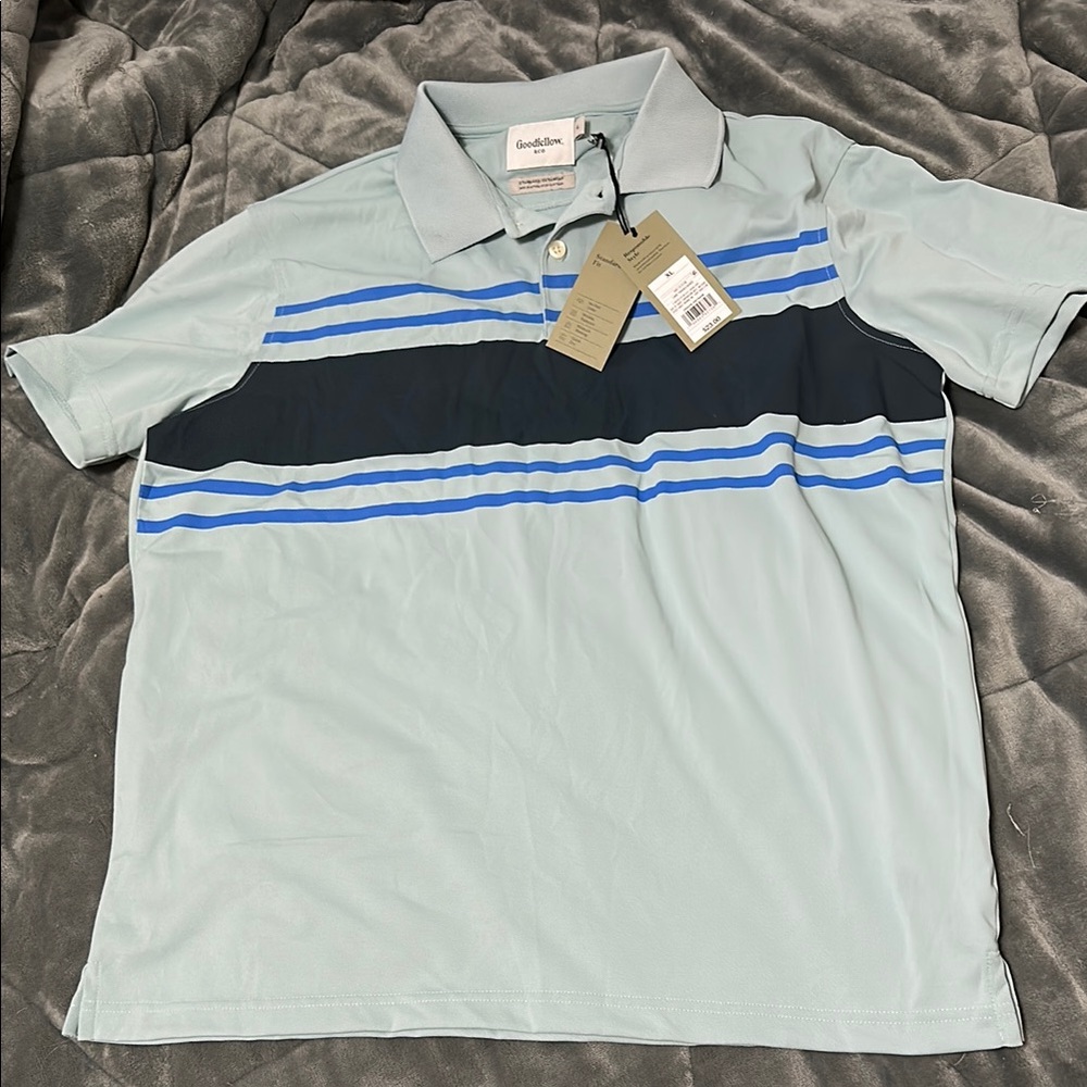 Goodfellow & Co Men's Blue Striped Polo Shirt